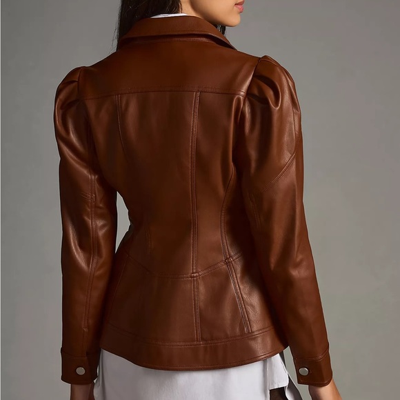 NWT Anthropologie Faux Leather Corset Jacket - Picture 3 of 6